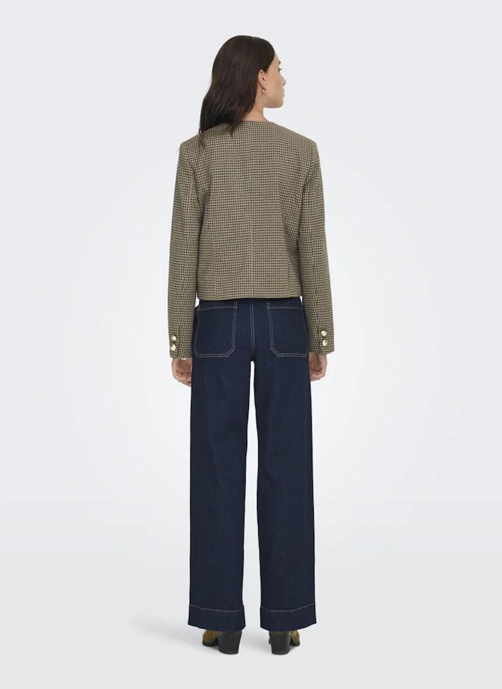 ONLY Onlmaggie Checked Single Breasted Blazer